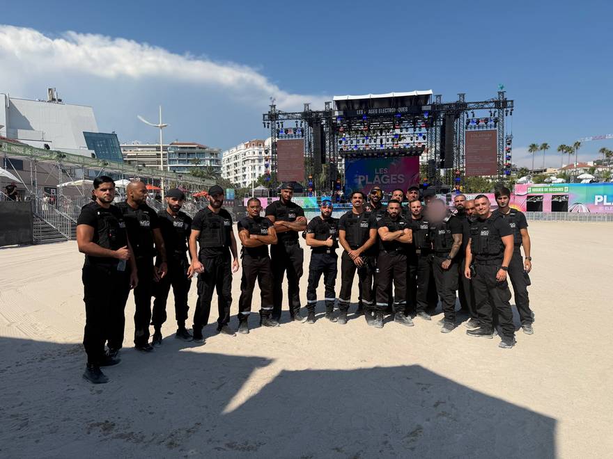 L'équipe MSG Sécurité aux Plages Électroniques de Cannes